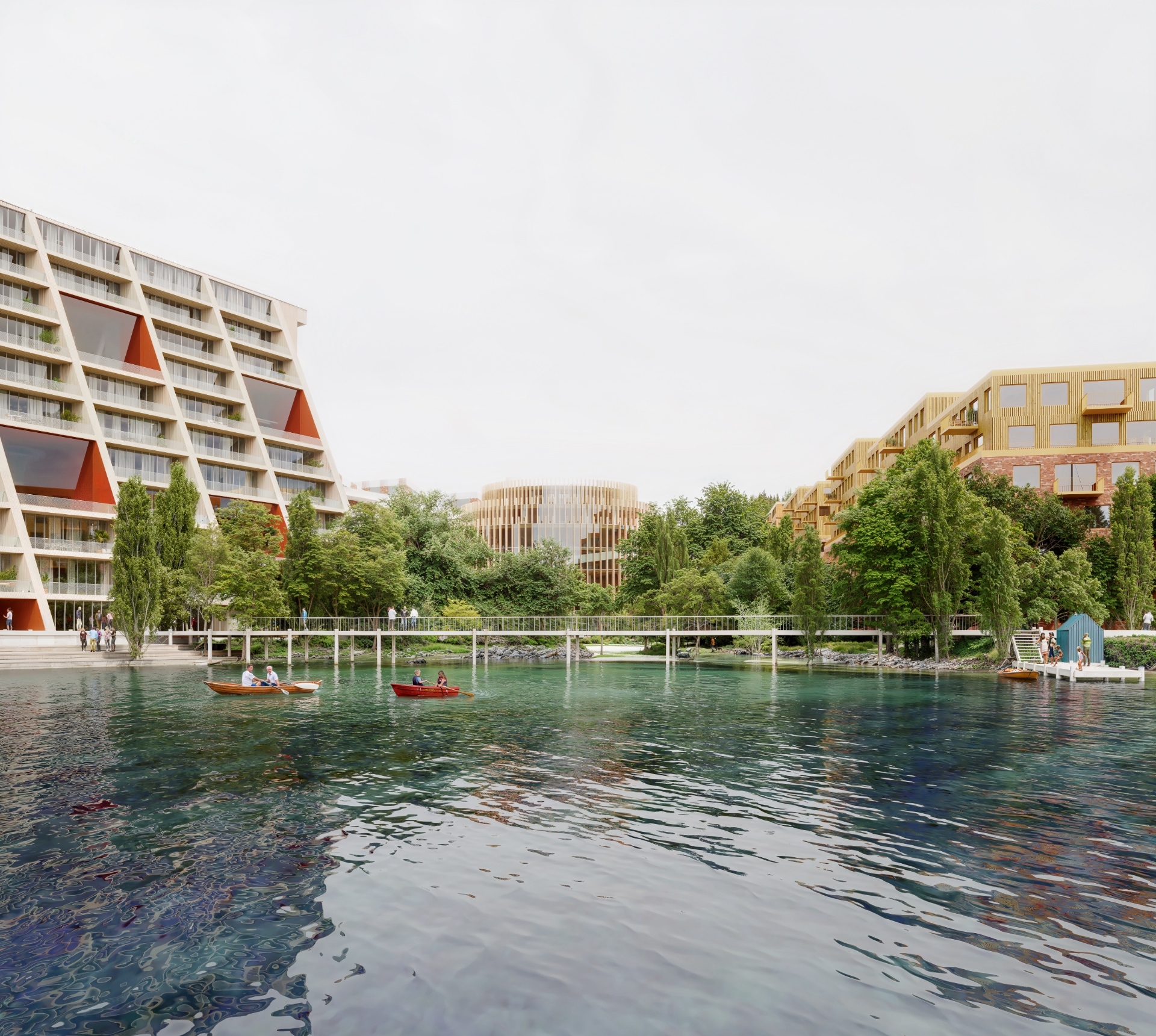 3D-skisse av den nye bydelen Kaldnes Vest, i Tønsberg